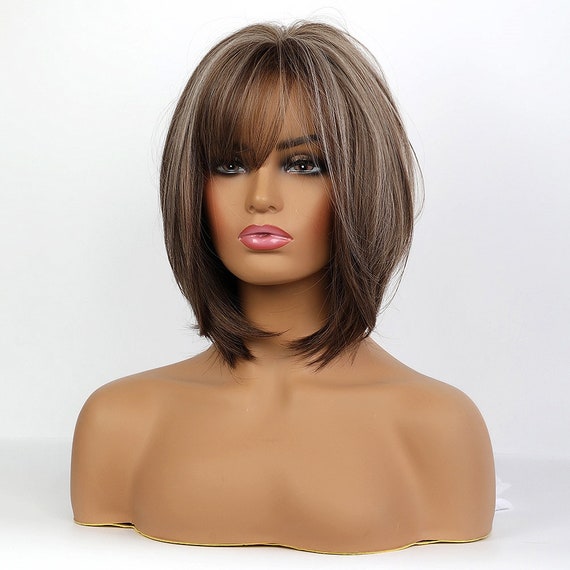 Short Straight Light Brown Layered Hair With Highlights for - Etsy Australia Short Straight Light Brown Layered Hair With Highlights for - Etsy Australia