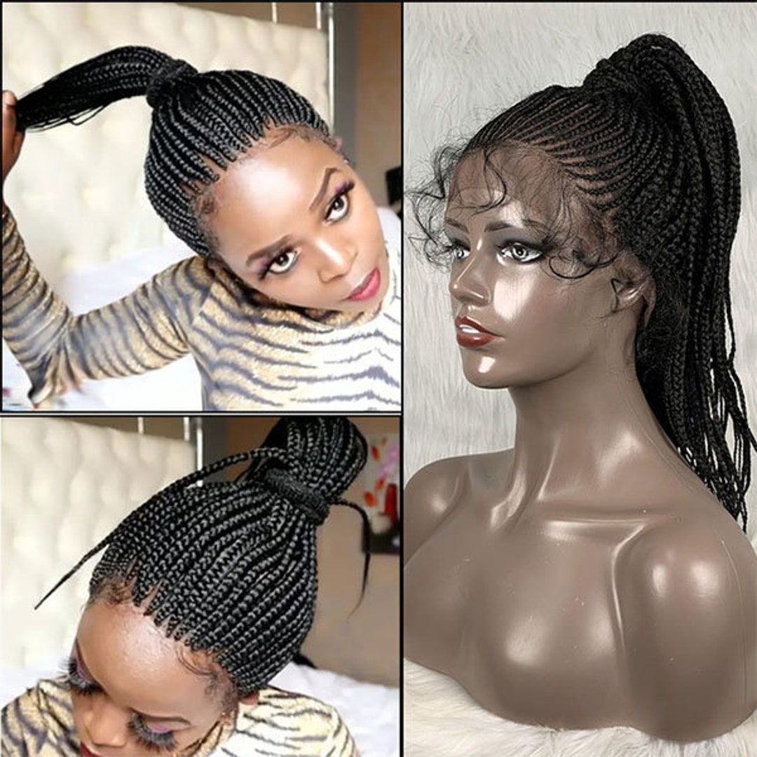 New Synthetic Lace Front Braided Wigs for Black Women Braid Etsy