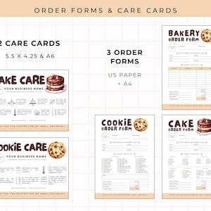 Editable Bakery Business Template Bundle Cute Printable Canva Branding ...