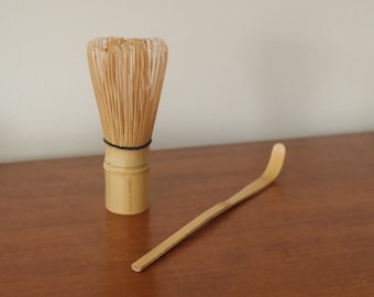 Matcha Chasen Whisk and Chashaku Scoop set | Matcha accessories - Traditional Ceremonial set - Japanese matcha set - Bamboo whisk and spoon