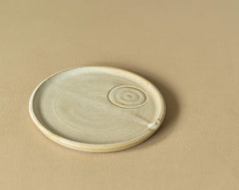 Ripples Small plate (Toffee / Black) | Ceramic saucer plate - Handmade Plate - Minimal Tableware - Microwave and Dishwasher safe - Dessert