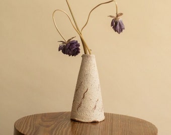 Rustic Curtain Flower Vase - Ceramic vase - Handmade Clay - Artistic Vase - Home Decor - Indoor Decoration