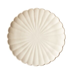 Kasumi Fujimura Flower-shaped Large plate Matte white plate Japanese handmade Minimal dinnerware image 2