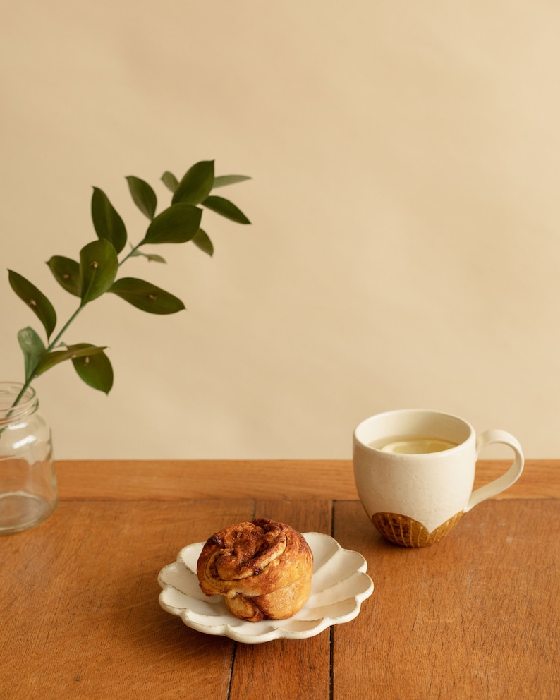 Kohyo Rinka Coffee Mug and Saucer plate set Kaneko Pottery Handmade ceramics Tea set Gift for her artistic tableware cup set image 4