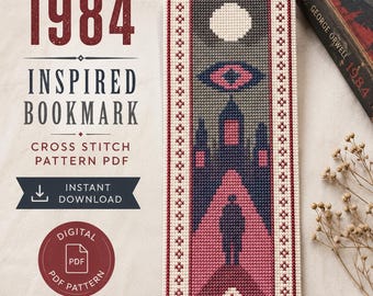 Wzór na zakładkę do książki w dystopijnym stylu z 1984 roku | Orwell Inspired (pobranie cyfrowe)