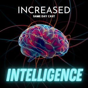 May include: A stylized image of a brain with glowing red and blue lines connecting different parts of the brain. The text "INCREASED SAME DAY CAST INTELLIGENCE" is displayed below the brain.