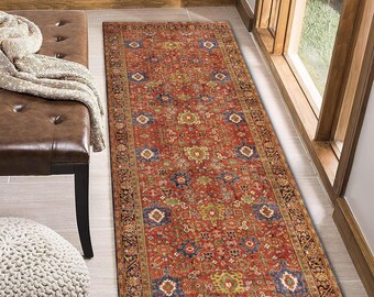 Durable and Stylish Runner Rug, Outdoor Turkish Oushak Runner, Bohemian Runner for Kitchen, Hallway Long Runner, Any Size Available