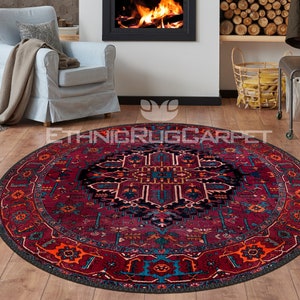 Burgundy Round Rug -  Canada