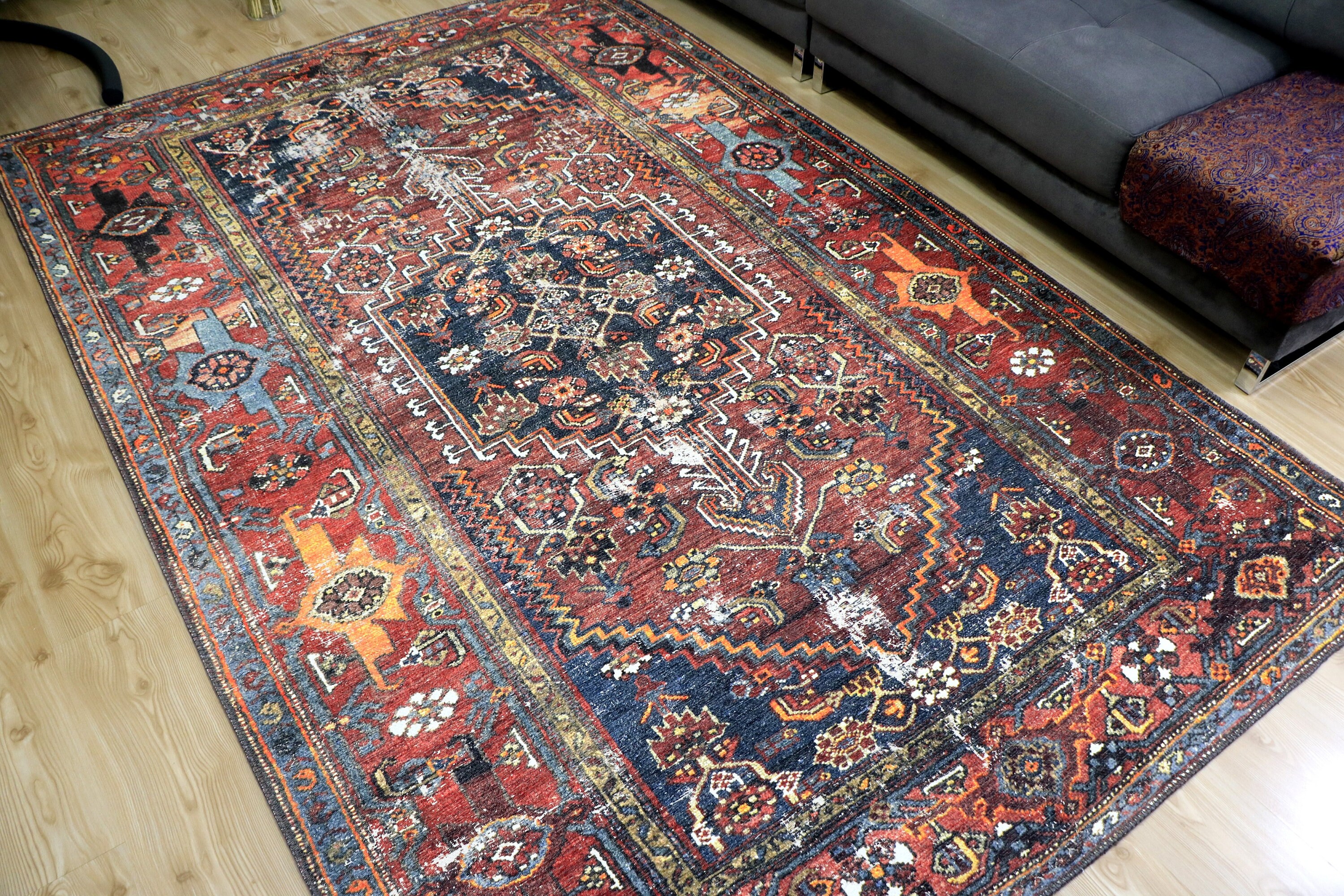 Rugs 7x10 Bohemian Rug 7x10 Living Room Rug Heriz Rug 7x10 Etsy