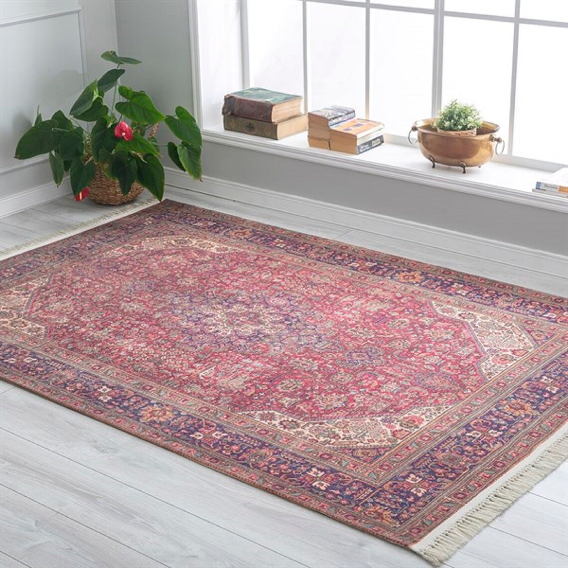 Turkish Rug Red Rug Area Rugs 6x8 Large Rug for Living Etsy