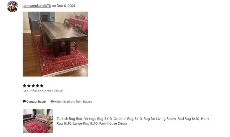 Elegante tappeto turco Kilim rosso, ideale per una fattoria, perfetto per la zona giorno, tappeto eclettico per la decorazione della casa, tappeto tradizionale in stile vintage immagine 6