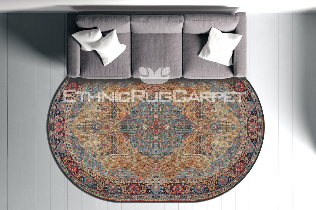 Persian Style Oval Rug, Artistic Weavers Bohemian Oval Rug, Stain