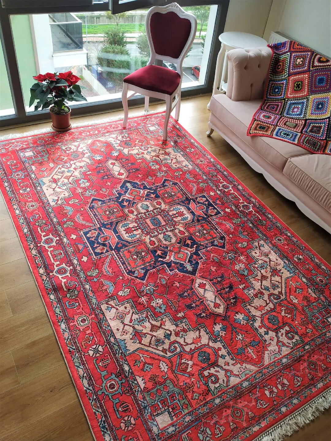 Rugs for Livingroom, Rugs 6x9, Red Rug 6x9, Turkish Rug 6x9, Oriental Rug 6x9, Kilim Rug 6x9