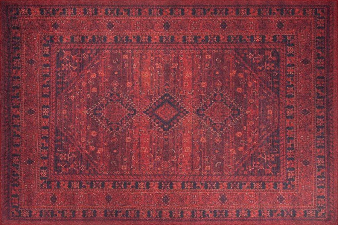 Rugs 9x12, Red Oriental Rug 9x12, Large Turkish Rug 9x12, Vintage Rug