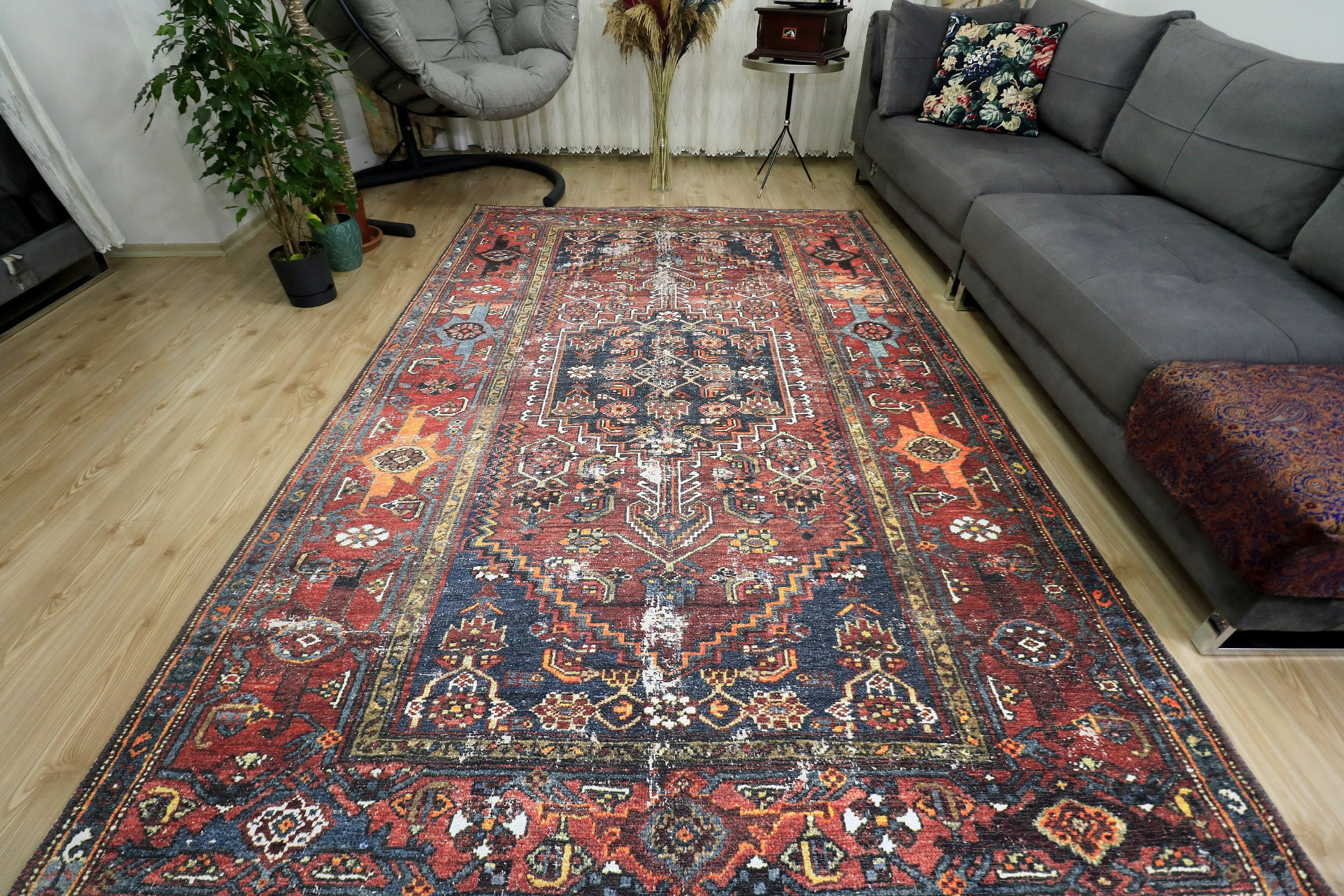 Rugs 7x10 Bohemian Rug 7x10 Living Room Rug Heriz Rug 7x10 Etsy