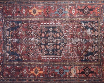 230x300 Teppich, Türkischer Roter Teppich, Vintage Teppich, Wohnzimmer Antiker Teppich, Orientteppich, Heriz Teppich, Türkischer Oushak Teppich