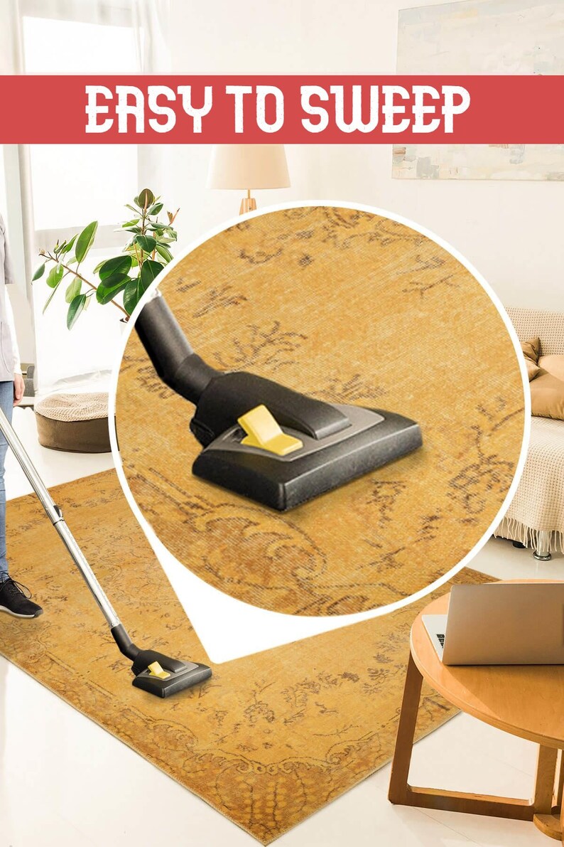 Turkish Yellow Rug Mustard Rug Bohemian Rug Vintage Look Etsy