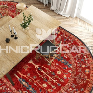 Elegante tappeto turco Kilim rosso, ideale per una fattoria, perfetto per la zona giorno, tappeto eclettico per la decorazione della casa, tappeto tradizionale in stile vintage immagine 9