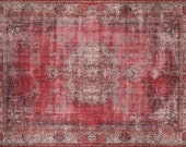 Rugs 9x12, Turkish Rug 9x12, Vintage Rugs 9x12, Red Rug 9x12, Large Turkish Kilim Rug, Oriental Rug 9x12, Rugs Living Room, Heriz Rug 9x12