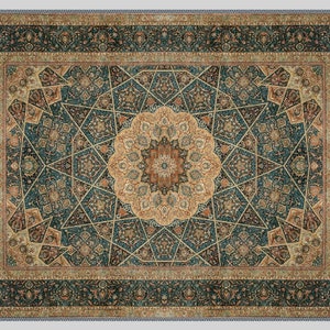 Persischer Stil Teppich, Traditionelle Mid-Century, Teppiche 200x300, Kelimteppich im Vintage-Stil Boho, Handgemachtes Design, Antikes Design Bild 6