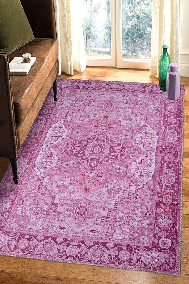 Turkish Pink Rug Aztec Rug Anatolian Rug Decorative Rug Etsy