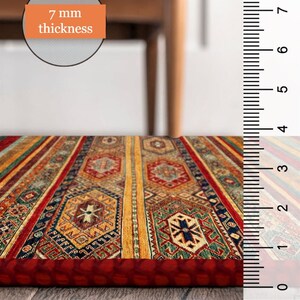 Alfombra Kilim de estilo vintage, alfombra oriental tradicional turca que no se desprende, sala de estar, dormitorio, comedor, oficina en casa, alfombra Kilim colorida 8x10 imagen 3