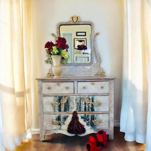 Elegant Antique French Country Dresser| Oak Dresser | glamorous Dresser | Vintage Oak Dresser