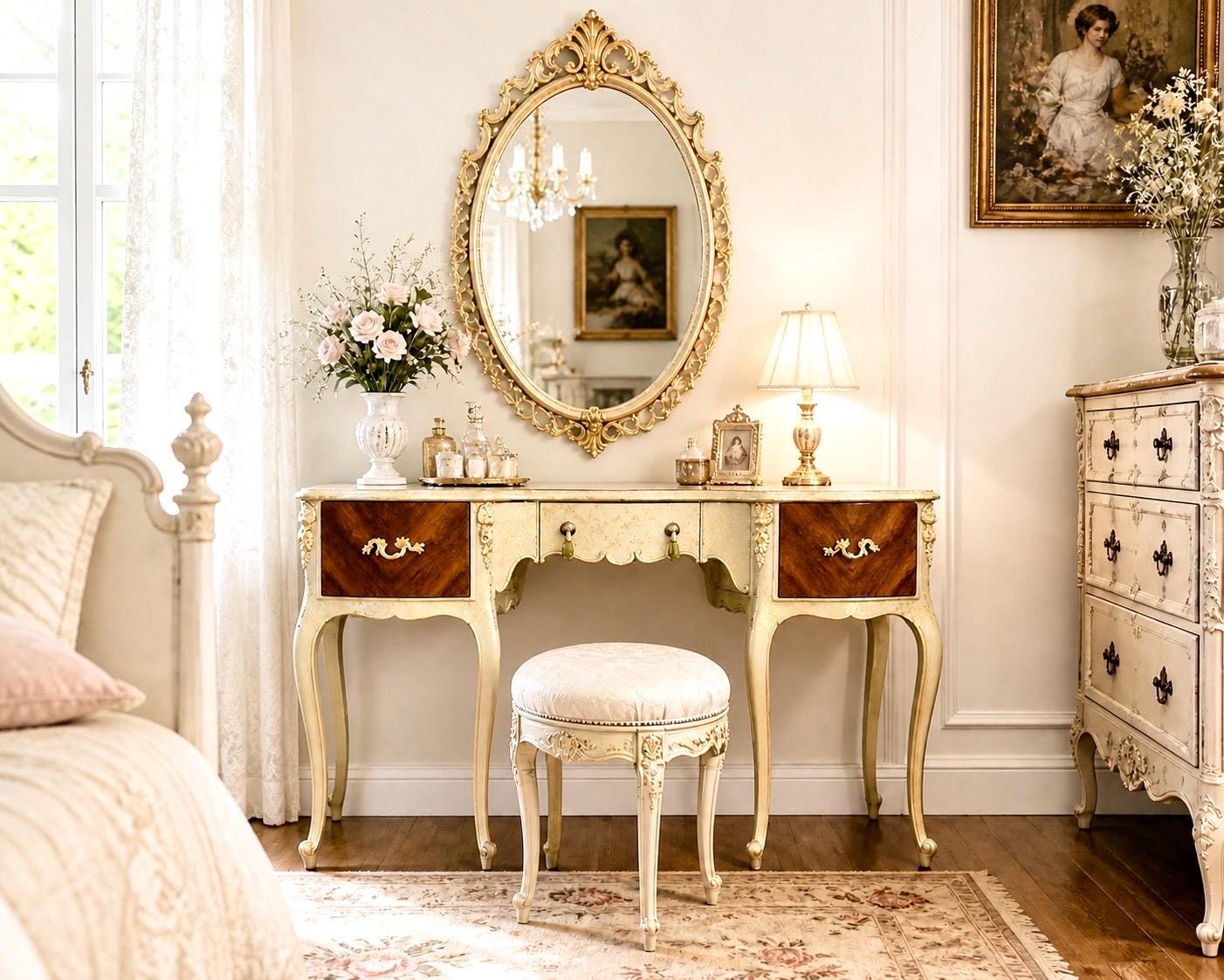 Vintage Dressing Table French - Etsy