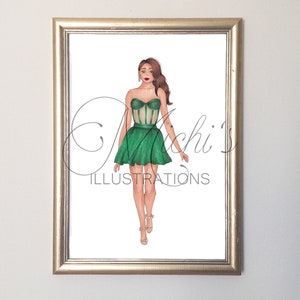 Emerald Dream (Fashion Illustration Print)
