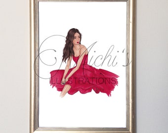 Red (Fashion Illustration Print)