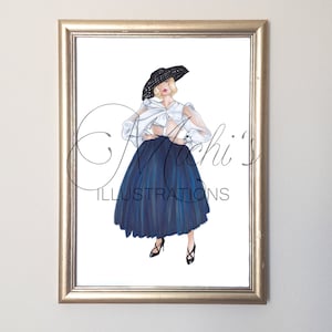 Lady with a Hat (Fashion Illustration Print)