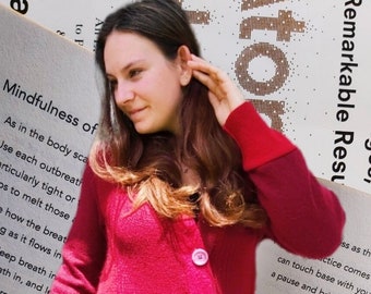 Top- Red  Sweater with Pockets- Long Sweater- Red Boho Cardigan- Cozy Red Pullover- Long Sleeve - Red Winter  coat gift for her