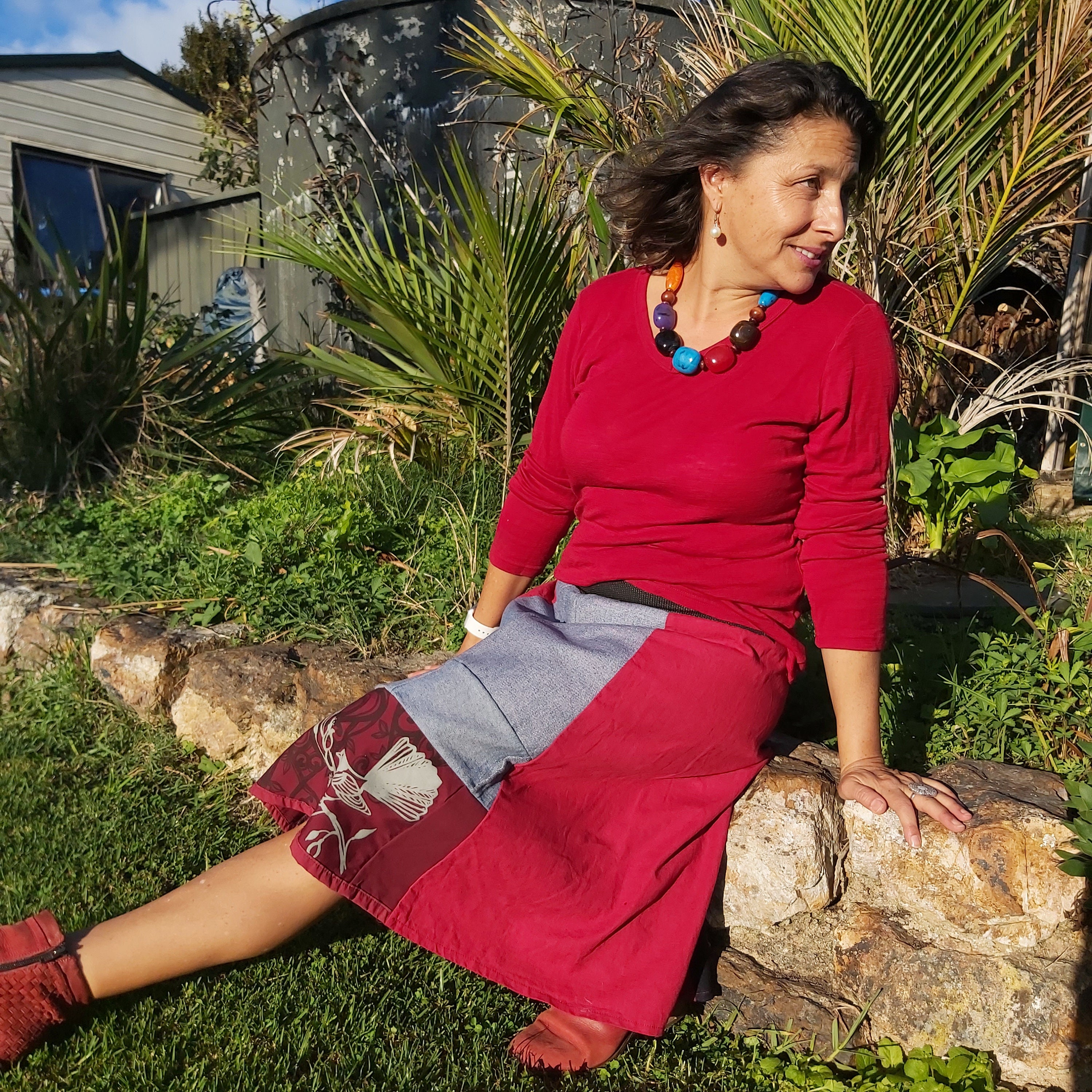 Cotton denim sales skirts with pockets