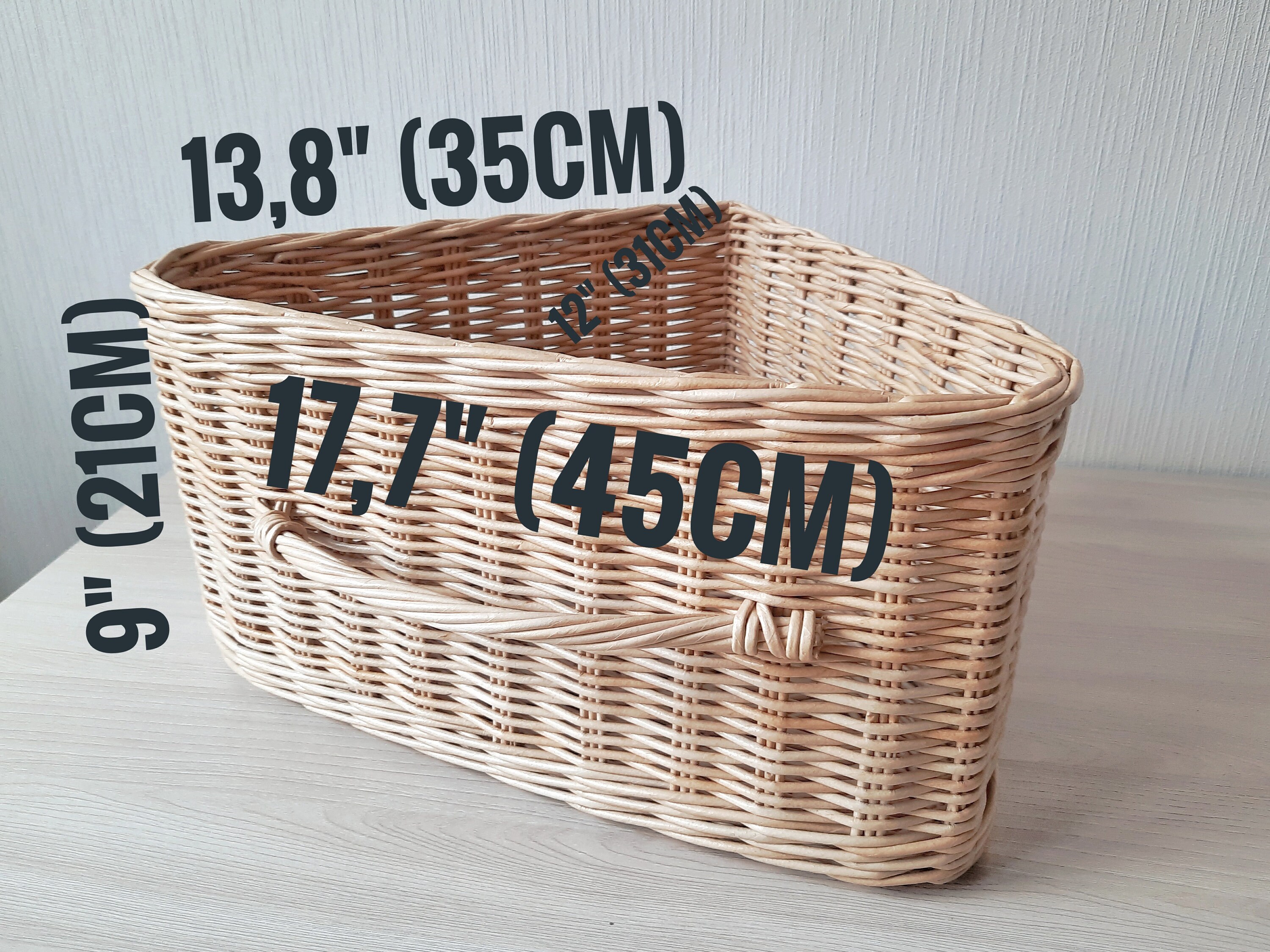 Triangle corner basket with handle Wicker storage hamper Etsy