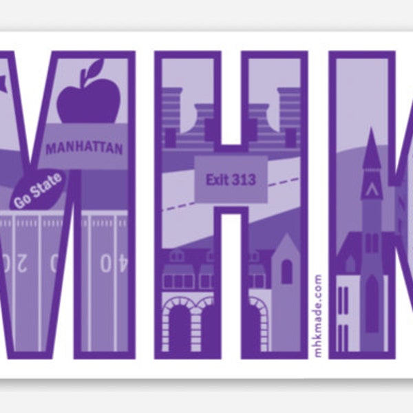 Manhattan Kansas (MHK) City Letters Sticker