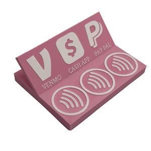 QR Code Sign, Payment Sign, NFC Payment Stand, Tap to Pay Sign, Bar Menu Display, 3D Printed Payment, Tabletop Payment Scan