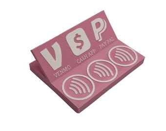 QR Code Sign, Payment Sign, NFC Payment Stand, Tap to Pay Sign, Bar Menu Display, 3D Printed Payment, Tabletop Payment Scan