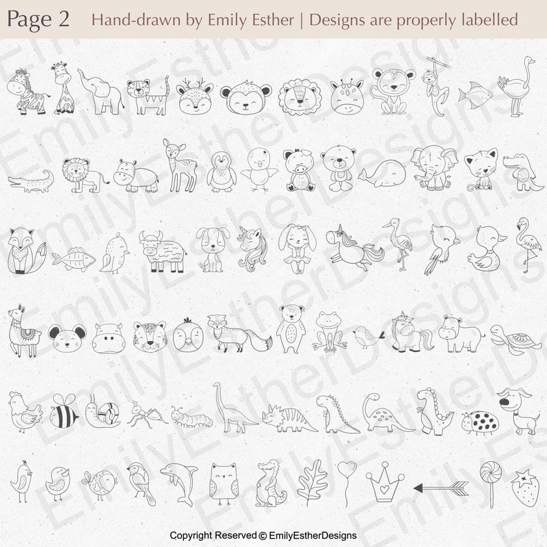 This page is displaying the doodle animal images one by one