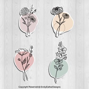 120 Blombukett SVG-paket: Bröllopsblommor (Kommersiellt bruk) bild 5