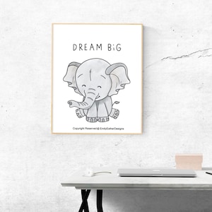 Watercolour elephant wall art frame