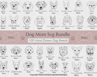 Hondenras tekenen SVG-bundel: 100+ hondenrassen (commerciële licentie)