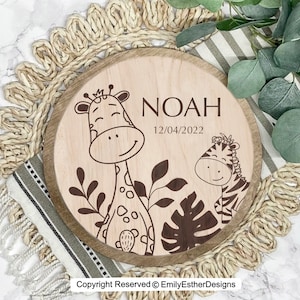 Mockup with engraved animals such as zebra and giraffe