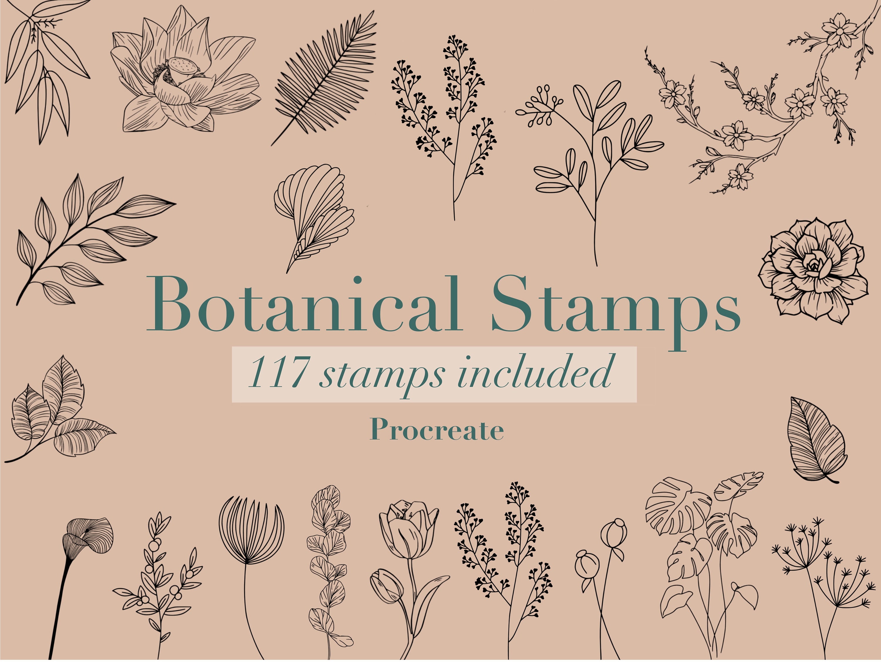 botanical stamps procreate free