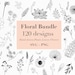 Floral Bundle Svg |120 Hand-drawn floral svg designs | flowers svg | plants svg | leaves svg | Floral svg | digital download | flowercutfile