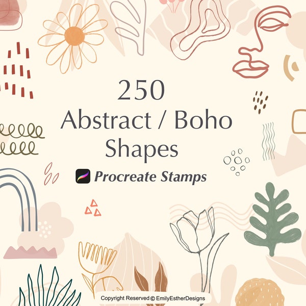 Abstract Doodle Procreate Stamps | Procreate Stamps | Procreate Brushes | Boho Procreate Stamps | Procreate Texture Stamps |Procreate Shapes