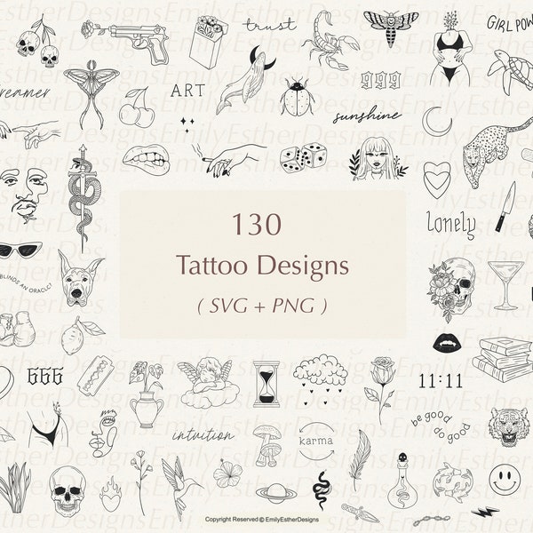 Tattoo-Svg-Bundle | Rose svg | Totenkopf svg | Tattoo-Design | Botanischer svg | T-Shirt svg | Tattoo Blitz svg | svg Dateien für Cricut | SVG-Dateien