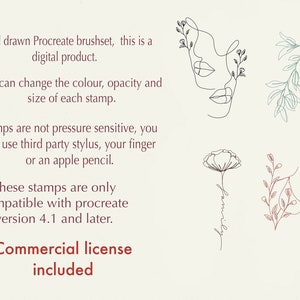 60 Minimalist Floral Line Art Procreate Stamps Bundle - Etsy