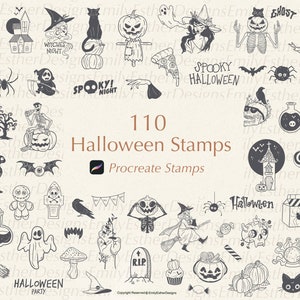 Procreate Stempel | Halloween Procreate | Halloween | Procreate Pinsel | Stempel Pinsel | Hexe Briefmarken | zeugen | Procreate Bündel