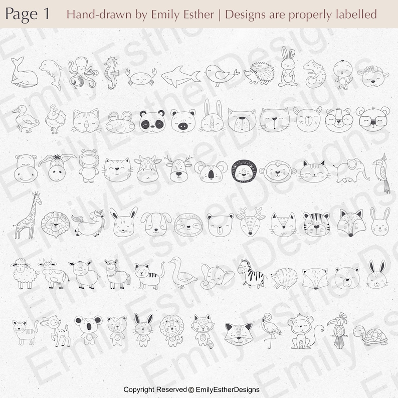 This page is displaying the doodle animal images one by one