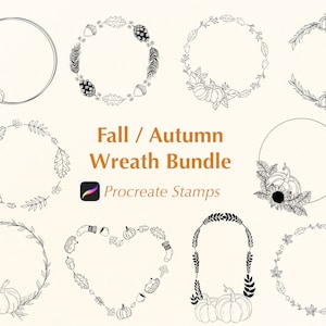 Procreate Fall / Autumn Wreath Stamps Procreate Fall Stamps - Etsy